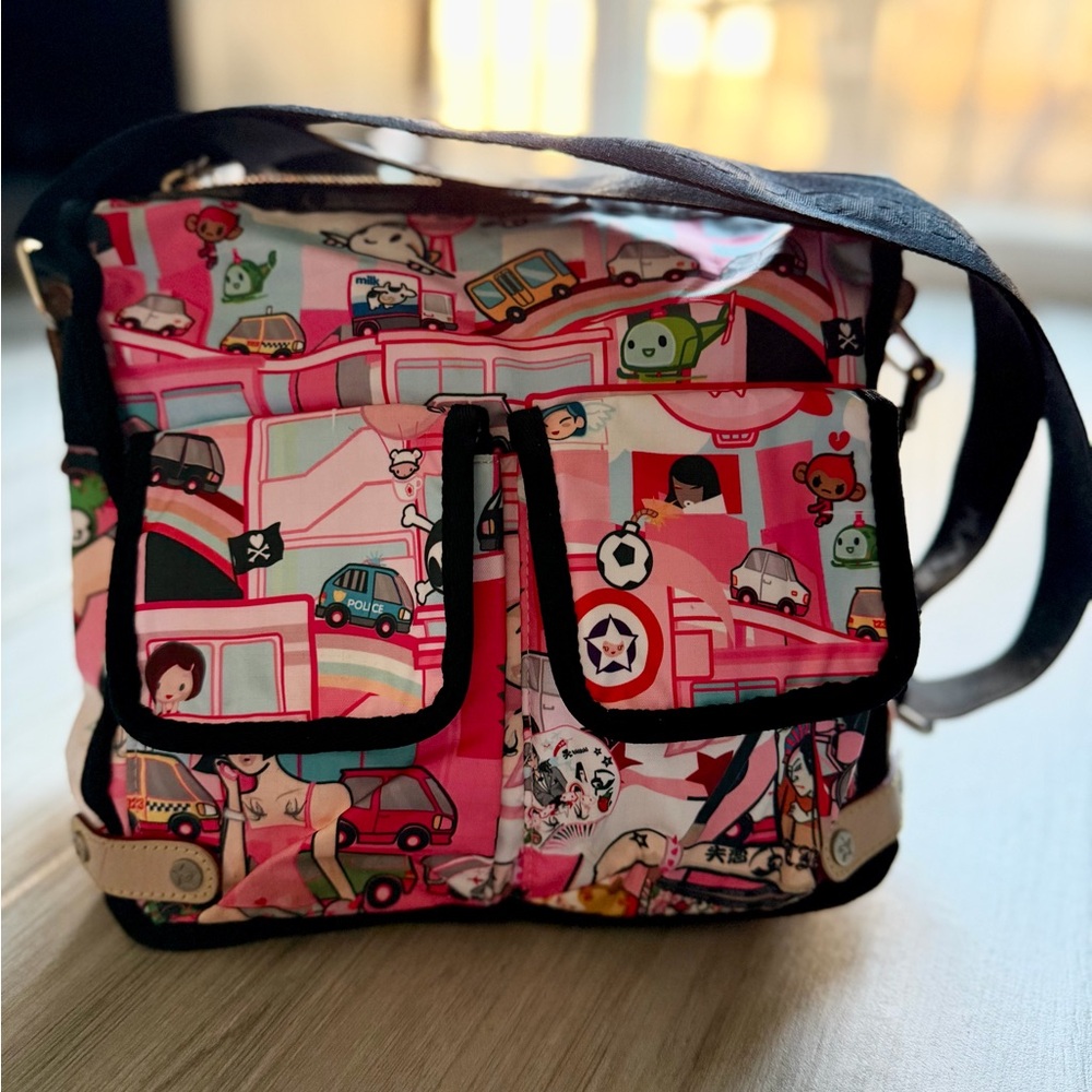 Vintage 2006 Tokidoki for LeSportsac Messenger/Crossbody Bag in the "Citta Rosa"